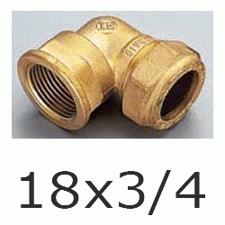 F 64 CODO MIXTO HEMBRA PARA COBRE COMPRESIN REF 205  DE 18x3/4 TRADESA, Fittings Fitings Ermeto Racor F64 F-64 CODOS Racords copper elbows