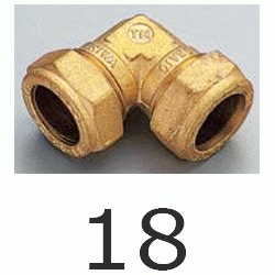 F 64 CODO PARA COBRE COMPRESIN REF 203  DE 18 TRADESA, Fittings Fitings Ermeto Racor F64 F-64 CODOS Racords copper elbows