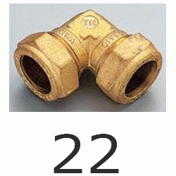 F 64 CODO PARA COBRE COMPRESIN REF 203  DE 22 TRADESA, Fittings Fitings Ermeto Racor F64 F-64 CODOS Racords copper elbows