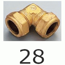 F 64 CODO PARA COBRE COMPRESIN REF 203  DE 28 TRADESA, Fittings Fitings Ermeto Racor F64 F-64 CODOS Racords copper elbows