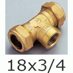 F 65 TE MIXTA ROSCA HEMBRA PARA COBRE COMPRESIN REF. 209  DE 18x3/4 18 TRADESA, Fittings Fitings Ermeto Racor F65 F-65 TES DERIBACIONES DERIVACIONES Racords copper