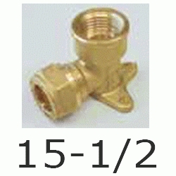 F 72 CODO MIXTO HEMBRA CON PLACA PARA COBRE COMPRESIN REF. 206  DE 15x1/2 TRADESA, Fittings Fitings Ermeto Racor F72 F-72 CODOS Racords Terminales Atornillar para Grifos Base Plaqueta copper elbows