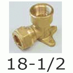 F 72 CODO MIXTO HEMBRA CON PLACA PARA COBRE COMPRESIN REF. 206  DE 18x1/2 TRADESA, Fittings Fitings Ermeto Racor F72 F-72 CODOS Racords Terminales Atornillar para Grifos Base Plaqueta copper elbows