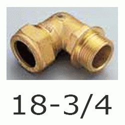 F 64 CODO MIXTO ROSCA MACHO PARA COBRE COMPRESIN REF. 204 DE 18x3/4 TRADESA, Fittings Fitings Ermeto Racor F64 F-64 CODOS Racords Terminales TRM copper elbows