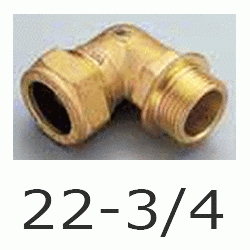 F 64 CODO MIXTO ROSCA MACHO PARA COBRE COMPRESIN REF. 204 DE 22x3/4 TRADESA, Fittings Fitings Ermeto Racor F64 F-64 CODOS Racords 22x3/4 Terminales TRM copper elbows