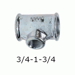 TE REDUCIDA FIGURA 130 DE 3/4" x 1" x 3/4" GALVANIZADA, Hierro Galvanizado  25 32