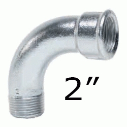 CURVA FIGURA 1 MH DE 2" GALVANIZADA, Hierro Galvanizado Macho Hembra 63 (MH) ( MH ) (M-H) ( M-H ) M/H Codo