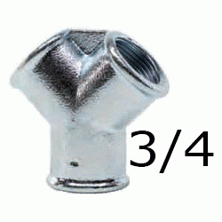 DISTRIBUIDOR Y GRIEGA DE 3 BOCAS FIGURA 220 DE 3/4" GALVANIZADA, Desviador Cambiador Repartidor Hierro Galvanizado  Rincn Tres 25