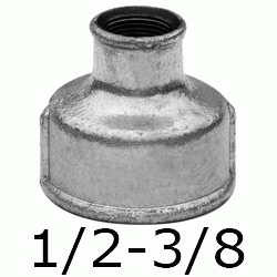 MANGUITO REDUCIDO FIGURA 240 DE 1/2" x 3/8" GALVANIZADO, Hierro  1/2-3/8 3/8-1/2 20 Uniones Empalmes Enpalmes Empalmar Enpalmar Reducciones Hembra