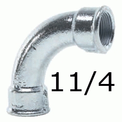 CURVA FIGURA 2 HH DE 11/4" GALVANIZADA, Hierro Galvanizado Hembra Hembra 1 1/4 1-1/4 40 H/H H-H Codo