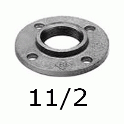 BRIDA REDONDA FIGURA 321 DE 11/2" GALVANIZADA, Hierro Galvanizado  1 1/2 1-1/2 50