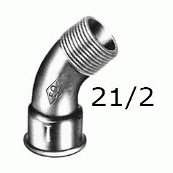 SEMI CURVA MACHO HEMBRA FIGURA 40 DE 21/2" GALVANIZADA, Hierro Galvanizado 2 1/2 2-1/2 75 ( MH ) (MH) (M-H) ( M-H ) M/H Codo