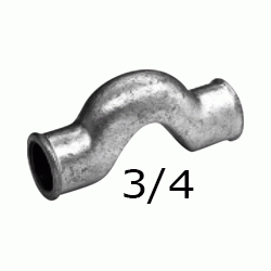 SALVATUBOS FIGURA 85 DE 3/4" GALVANIZADO, Hierro 25 curva puente