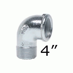 CODO ROSCAS MACHO HEMBRA FIGURA 92 DE 4" GALVANIZADO, Hierro Galvanizado MH 110 (MH) ( MH ) (M-H) ( M-H ) M/H