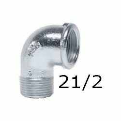 CODO ROSCAS MACHO HEMBRA FIGURA 92 DE 21/2" GALVANIZADO, Hierro Galvanizado MH 2 1/2 2-1/2 75 (MH) ( MH ) (M-H) ( M-H ) M/H