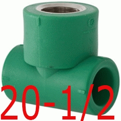 TE ROSCA HEMBRA 20-1/2-20 MM, DERIVACION ROSCA HEMBRA ppr DERIBACION polipropileno copolimero para polifusionar TERMOFUSIONAR Figura 130 Fg