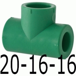 TE REDUCIDA 20-16-16 MM, DERIVACION ppr DERIBACION polipropileno copolimero para polifusionar TERMOFUSIONAR Figura 130 Fg