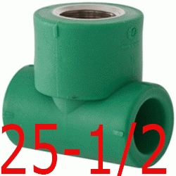 TE ROSCA HEMBRA 25-1/2-25 MM, DERIVACION ROSCA HEMBRA ppr DERIBACION polipropileno copolimero para polifusionar TERMOFUSIONAR Figura 130 Fg