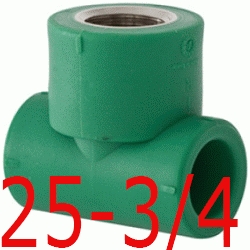 TE ROSCA HEMBRA 25-3/4-25 MM, DERIVACION ROSCA HEMBRA ppr DERIBACION polipropileno copolimero para polifusionar TERMOFUSIONAR Figura 130 Fg