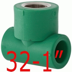 TE ROSCA HEMBRA 32-1-32 MM, DERIVACION ROSCA HEMBRA ppr DERIBACION polipropileno copolimero para polifusionar TERMOFUSIONAR Figura 130 Fg