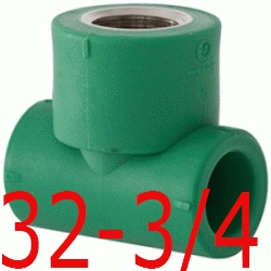 TE ROSCA HEMBRA 32-3/4-32 MM, DERIVACION ROSCA HEMBRA ppr DERIBACION polipropileno copolimero para polifusionar TERMOFUSIONAR Figura 130 Fg