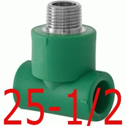 TE ROSCA MACHO 25-1/2-25 MM, DERIVACION ROSCA MACHO ppr DERIBACION polipropileno copolimero para polifusionar TERMOFUSIONAR Figura 130 Fg