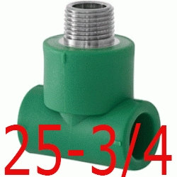 TE ROSCA MACHO 25-3/4-25 MM, DERIVACION ROSCA MACHO ppr DERIBACION polipropileno copolimero para polifusionar TERMOFUSIONAR Figura 130 Fg