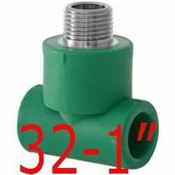 TE ROSCA MACHO 32-1-32 MM, DERIVACION ROSCA MACHO ppr DERIBACION polipropileno copolimero para polifusionar TERMOFUSIONAR Figura 130 Fg