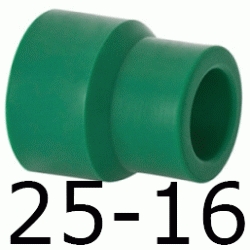 REDUCCION H-H 25-16 MM, REDUCTOR ppr polipropileno copolimero para polifusionar TERMOFUSIONAR H/H H-H Fg Figura 240 270