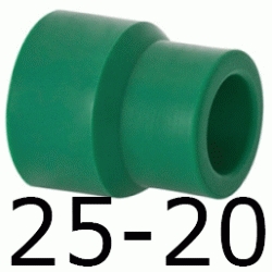 REDUCCION H-H 25-20 MM, REDUCTOR ppr polipropileno copolimero para polifusionar TERMOFUSIONAR H/H H-H Fg Figura 240 270