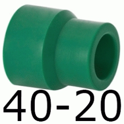 REDUCCION H-H 40-20 MM, REDUCTOR ppr polipropileno copolimero para polifusionar TERMOFUSIONAR H/H H-H Fg Figura 240 270