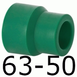 REDUCCION H-H 63-50 MM, REDUCTOR ppr polipropileno copolimero para polifusionar TERMOFUSIONAR H/H H-H Fg Figura 240 270