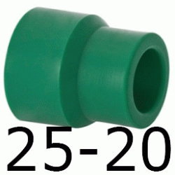 REDUCCION M-H 25-20 MM, REDUCTOR ppr (M-H) ( M-H ) polipropileno copolimero para polifusionar TERMOFUSIONAR M/H Fg Figura 241 270