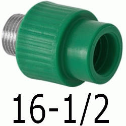 MANGUITO R.MACHO 16-1/2", TERMINAL ppr polipropileno copolimero para polifusionar TERMOFUSIONAR Machones Uniones Empalmes Enpalmes Empalmar Enpalmar Figura 243 Fg Mechones TRM