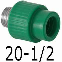 MANGUITO R.MACHO 20-1/2", TERMINAL ppr polipropileno copolimero para polifusionar TERMOFUSIONAR Machones Uniones Empalmes Enpalmes Empalmar Enpalmar Figura 243 Fg Mechones TRM