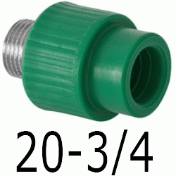 MANGUITO R.MACHO 20-3/4", TERMINAL ppr polipropileno copolimero para polifusionar TERMOFUSIONAR Machones Uniones Empalmes Enpalmes Empalmar Enpalmar Figura 243 Fg Mechones TRM