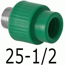 MANGUITO R.MACHO 25-1/2", TERMINAL ppr polipropileno copolimero para polifusionar TERMOFUSIONAR Machones Uniones Empalmes Enpalmes Empalmar Enpalmar Figura 243 Fg Mechones TRM