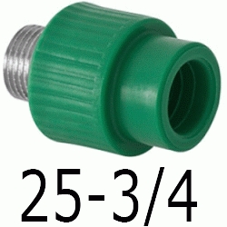 MANGUITO R.MACHO 25-3/4", TERMINAL ppr polipropileno copolimero para polifusionar TERMOFUSIONAR Machones Uniones Empalmes Enpalmes Empalmar Enpalmar Figura 243 Fg Mechones TRM