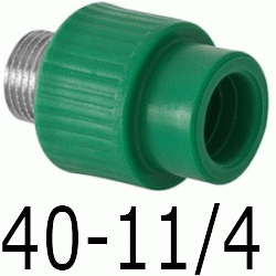 MANGUITO R.MACHO 40-1 1/4", TERMINAL 1 1/4 1-1/4 ppr polipropileno copolimero para polifusionar TERMOFUSIONAR Machones Uniones Empalmes Enpalmes Empalmar Enpalmar Figura 243 Fg Mechones TRM