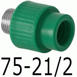 MANGUITO R.MACHO 75-2- 1/2", TERMINAL 2 1/2 2-1/2 ppr polipropileno copolimero para polifusionar TERMOFUSIONAR Machones Uniones Empalmes Enpalmes Empalmar Enpalmar Figura 243 Fg Mechones TRM