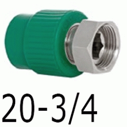 ENLA.RECTO TUERCA LOCA 20-3/4", polipropileno copolimero para polifusionar TERMOFUSIONAR racords locos Figura 359 Fg