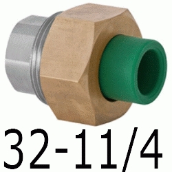 CONECTOR ROSCA HEMBRA 32-1 1/4", CONECTOR 1 1/4 1-1/4 ppr polipropileno copolimero para polifusionar TERMOFUSIONAR Figura 340 Fg Tres Piezas 3