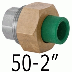 ENLACE MIXTO DESMONTABLE REPOLEN ( VERDE ) ROSCA HEMBRA DE 50 2 REBOCA DSCTL, CONECTOR ppr polipropileno copolimero para polifusionar TERMOFUSIONAR Figura 340 Fg Tres Piezas 3