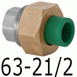 CONECTOR ROSCA HEMBRA 63-2 1/2" DSCTL, CONECTOR 2 1/2 2-1/2 ppr polipropileno copolimero para polifusionar TERMOFUSIONAR Figura 340 Fg Tres Piezas 3