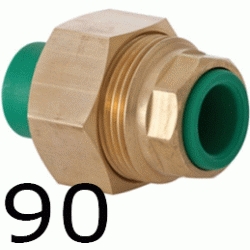 CONECTOR UNIVERSAL 90 MM, CONECTOR UNIVERSAL ppr polipropileno copolimero para polifusionar TERMOFUSIONAR Figura 340 Fg Tres Piezas 3