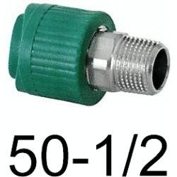 DERIV SOLD R/MACHO 50-1/2", inserto Derivacion soldable  polipropileno copolimero para polifusionar TERMOFUSIONAR