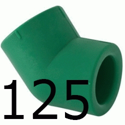 CODO 45 H-HEMBRA 125 MM, CURVA 45 ppr CURBA polipropileno copolimero para polifusionar TERMOFUSIONAR H/H H-H Figura 41 Fg