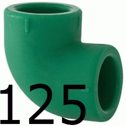 CODO 90 H-HEMBRA 125 MM, CURVA ppr CURBA polipropileno copolimero para polifusionar TERMOFUSIONAR H/H H-H Figura 90 Fg