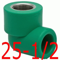 CODO 90 R.HEMBRA 25-1/2", CURVA 45 ppr CURBA polipropileno copolimero para polifusionar TERMOFUSIONAR Figura 90 Fg