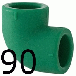 CODO 90 H-HEMBRA 90 MM, CURVA 90 ppr CURBA polipropileno copolimero para polifusionar TERMOFUSIONAR H/H H-H Figura 90 Fg